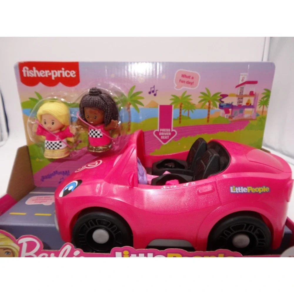 Fisher-Price Little People Barbie Convertible Toy Car with Music Sounds & 2 Figs